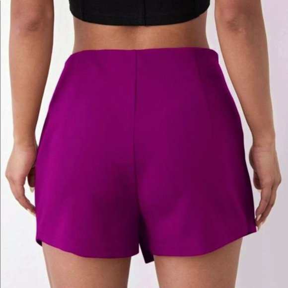Royal Fuchsia Slit Skorts in Large - Picture 1 of 15